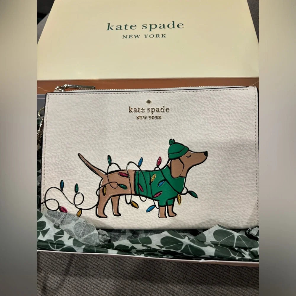 NWOT NEVER USED - Kate Spade Festival Dog Wristlet - Picture 2 of 6
